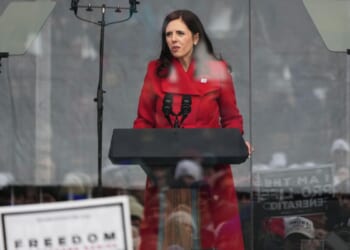March for Life: Sean Salai with president Jennie Bradley Lichter