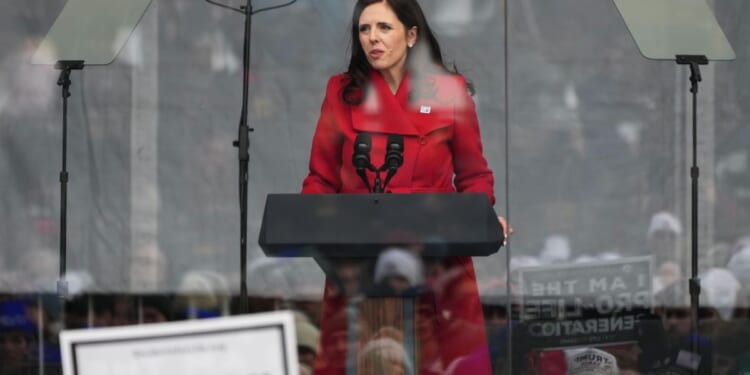 March for Life: Sean Salai with president Jennie Bradley Lichter