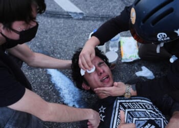 LAPD clashes with anti-ICE protesters