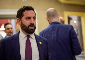 Rep. Michael Lawler walks into the office of House Speaker Mike Johnson on Nov. 17, 2025, in Washington, D.C.