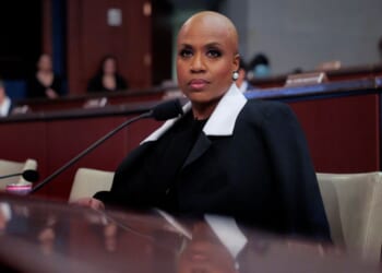 Rep. Ayanna Pressley listens to testimony from Minnesota lawmakers about fraud investigations in their home state during a hearing of the House Oversight and Government Reform Committee at the U.S. Capitol on Jan. 7, 2026, in Washington, D.C.