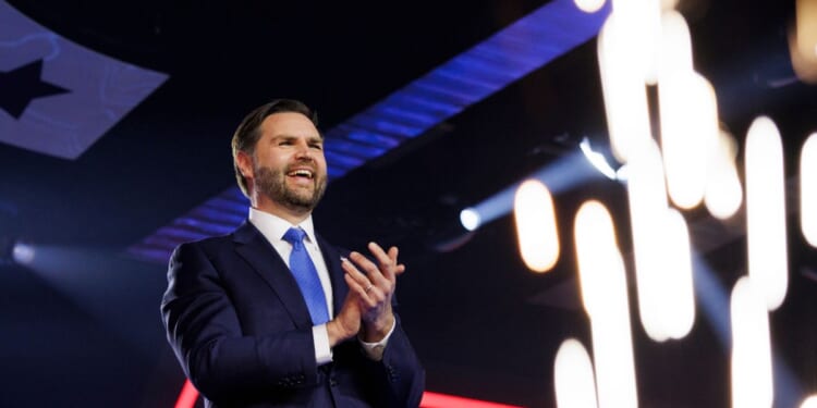 Vice President J.D. Vance speaks on the final day of Turning Point USA's annual AmericaFest conference at the Phoenix Convention Center on Dec. 21, 2025, in Phoenix, Arizona.