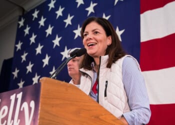 Kelly Ayotte greets supporters at her election night party at the Grappone Convention Center on Nov. 9, 2016, in Concord, New Hampshire.