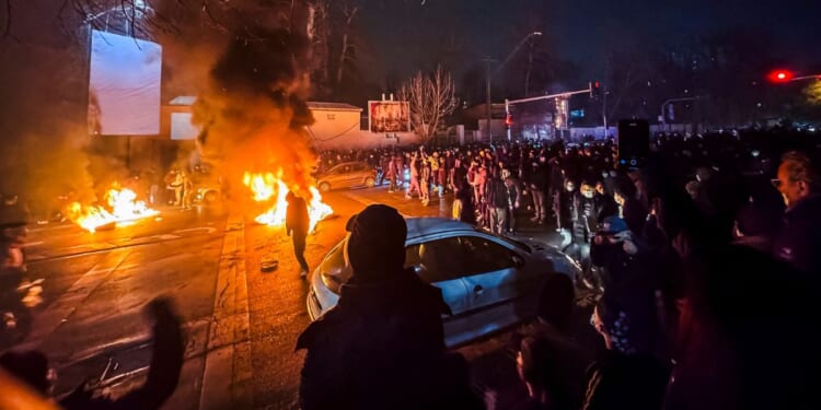 Protesters gather in Tehran, Iran on Jan. 9, 2026 as Iranian's lead a resistance movement against the country's Islamic regime.