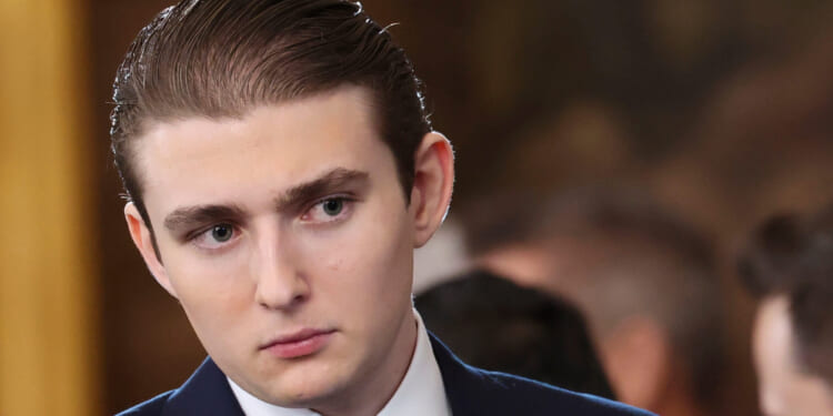 Barron Trump attends the 60th Presidential Inauguration in the Rotunda of the U.S. Capitol in Washington, D.C., on Jan. 20, 2025.