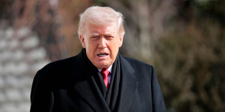 President Donald Trump departs the White House on Jan. 27, 2026, in Washington, D.C.