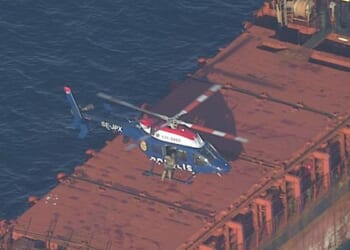 Swedish authorities investigate a cargo ship they believe is stateless