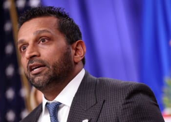 FBI Director Kash Patel delivers remarks on an arrest connected to the 2012 U.S. Embassy attack in Benghazi, at the Department of Justice on Feb. 6, 2026, in Washington, D.C.