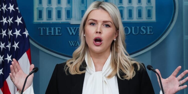 White House Press Secretary Karoline Leavitt speaks during a news briefing in the James S. Brady Press Briefing Room of the White House on March 4, 2026, in Washington, D.C.