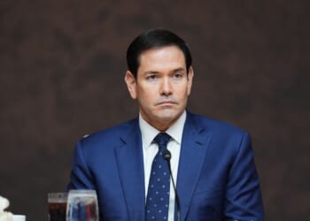 Secretary of State Marco Rubio attends a working lunch at the "Shield of the Americas" Summit at Trump National Doral in Miami, Florida, on March 7, 2026.