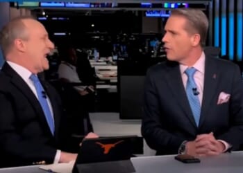 CNN commentator Paul Begala, left, scoffed when conservative Scott Jennings informed him the millions of dollars' worth of steak and lobster was for the troops, not for Secretary of War Pete Hegsesth's personal use.