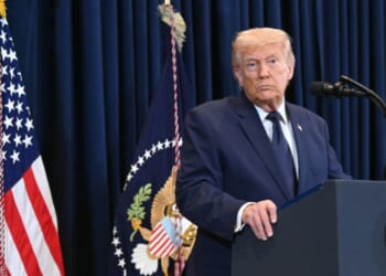 President Donald Trump speaks during a news conference at Trump National Doral in Miami, Florida, on March 9, 2026.