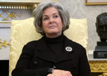 White House Chief of Staff Susie Wiles, pictured in a Feb. 2 file photo from the Oval Office.