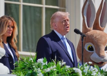 Trump hails the U.S. military, points to dropping egg prices at Easter Egg Roll tradition