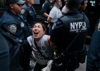 Dozens arrested as protesters demand Schumer and Gillibrand block sale of bombs to Israel