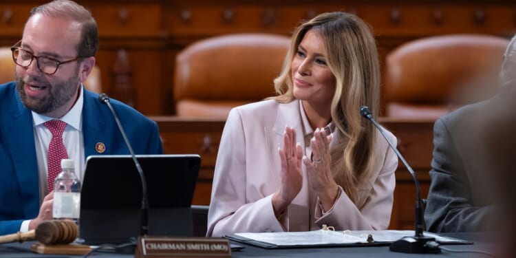 Melania Trump pushed for updating a foster care program during a rare visit to Capitol Hill