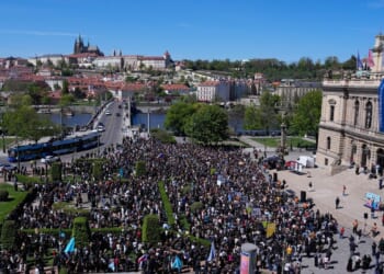 Czech students protest a government plan to overhaul funding for public media