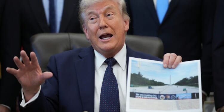 Lincoln Memorial Reflecting Pool gets a blue coating as Trump tackles renovation project