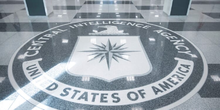 The seal of Central Intelligence Agency is pictured in the in the lobby of the agency's headquarters building in Langley, Virginia, in September 2022.