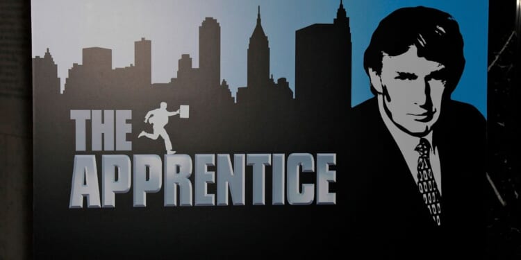 A poster for the television show "The Apprentice" in New York City on Sept. 13, 2010.