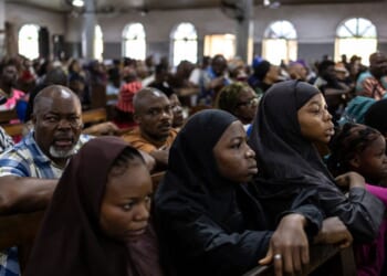 Christians attend church on Good Friday in Lagos on April 3, 2026.