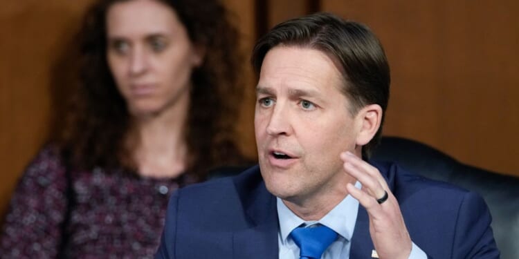 Sen. Ben Sasse questions Supreme Court nominee Judge Ketanji Brown Jackson during her Senate Judiciary Committee confirmation hearing in the Hart Senate Office Building on March 23, 2022, in Washington, D.C.