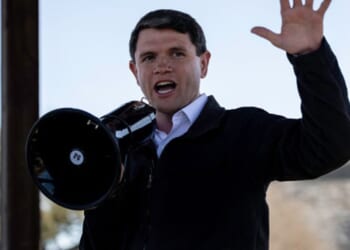 Senate candidate James Talarico speaks at rally on March 3, 2026.