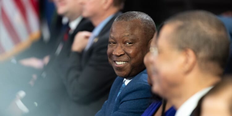 Virginia Speaker of the House of Delegates Don Scott, a Democrat, seen in a February photo, scoffed that Republicans are "terrified of the ballot box."