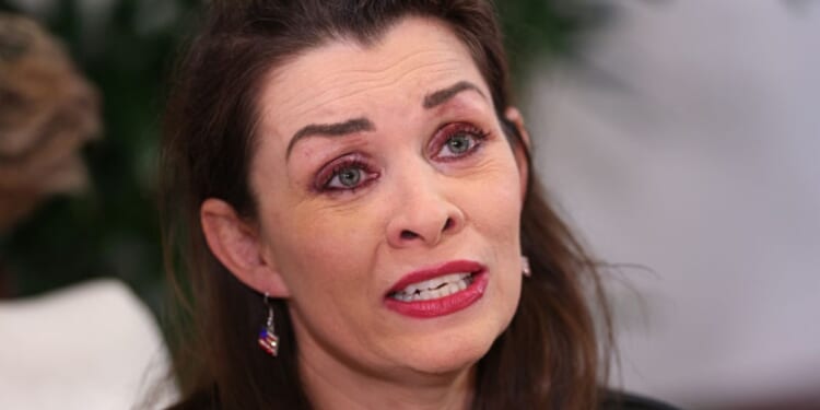 Epstein survivor Alicia Arden sits in press conference with her attorney, Gloria Allred, on August 6, 2025.