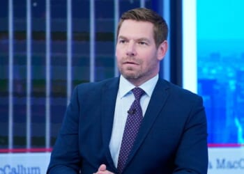 Rep. Eric Swalwell appears on "The Story With Martha MacCallum" at Fox News Channel Studios on July 22, 2024 in New York City.