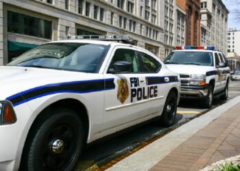 FBI police cars are pictured in Washington, D.C., in a November 2020 file photo.