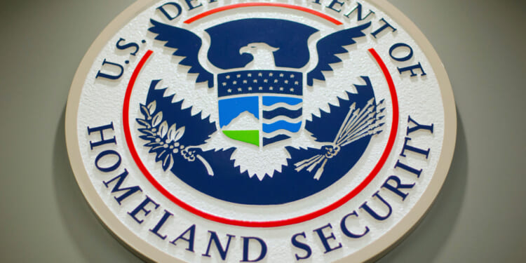 The Department of Homeland Security logo is pictured in a file photo dated Feb. 25, 2015.