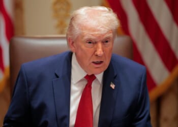 President Donald Trump speaks at a Cabinet meeting in the Cabinet Room of the White House on March 26, 2026 in Washington, DC.