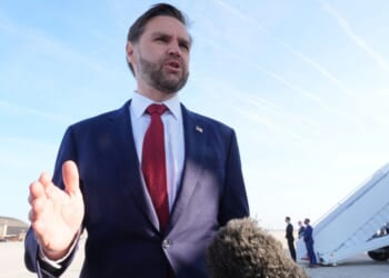 Vice President J.D. Vance speaks to the media Friday before boarding Air Force Two at Joint Base Andrews, Maryland, for a departure to Pakistan. Vance is traveling to Pakistan to lead peace talks between the U.S. and Iran