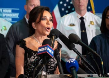 United States Attorney for D.C. Jeanine Pirro speaks at a press conference held after the Washington Hilton shooting on April 25, 2026.