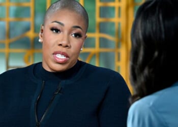 MS Now host Symone Sanders appears on “Meet The Press” studio in Washington D.C.