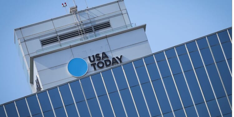 The USA Today headquarters building is seen in McLean, Virginia, in a 2022 file photo.