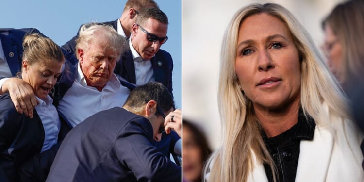 Majorie Taylor Greene shared a recent post suggesting the Butler assassination attempt on President Donald Trump's life was actually a hoax.
