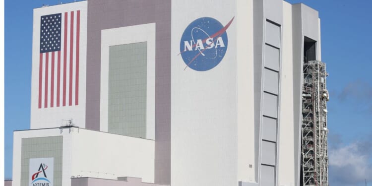 NASA's Vehicle Assembly Building is seen at the Kennedy Space Center in Cape Canaveral, Florida, in a file photo from April 17.