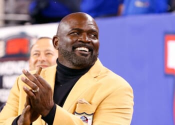 Hall of Famer Lawrence Taylor attends a game between the New York Giants and the Indianapolis Colts on Nov. 3, 2014, at MetLife Stadium in East Rutherford, New Jersey.