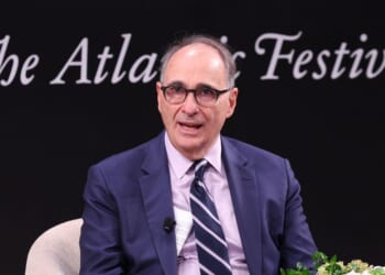 David Axelrod speaks on stage during the "Election 2024" panel for The Atlantic Festival 2024 on Sept. 20, 2024, in Washington, D.C.