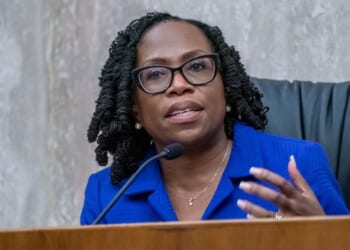 U.S. Supreme Court Associate Justice Ketanji Brown Jackson gives a joint lecture March 9 at the Ceremonial Courtroom at the U.S. Courthouse in Washington, D.C.