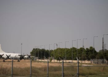 A picture taken on June 17, 2025, shows a view of the U.S.-Spanish aerial base in Moron de la Frontera.