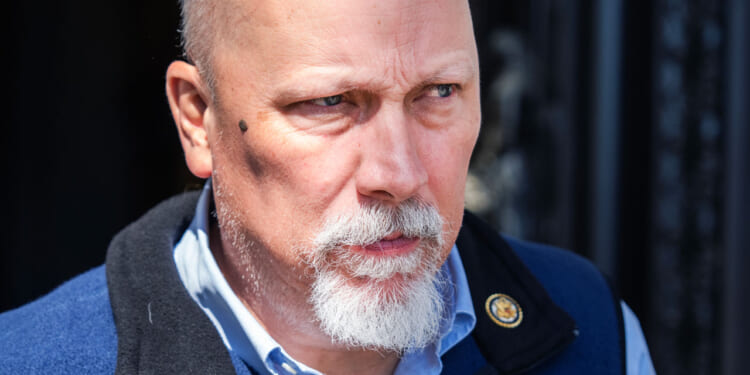 Chip Roy, R-Texas, leaves the U.S. Capitol.