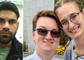 Newlyweds William Micah Carter and Jennifer Lynn Lower, right, died in an accident allegedly caused by Rajinder Kumar, who entered the country illegally under the Biden administration and was given a truck driver's license by Gov. Gavin Newsom's California.