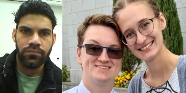 Newlyweds William Micah Carter and Jennifer Lynn Lower, right, died in an accident allegedly caused by Rajinder Kumar, who entered the country illegally under the Biden administration and was given a truck driver's license by Gov. Gavin Newsom's California.