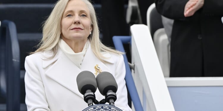 Abigail Spanberger at a podium