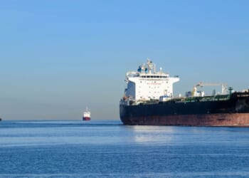 TheSea Caelum oil tanker goes up river to Antwerp harbor on April 8, 2026 in Terneuzen, Netherlands.