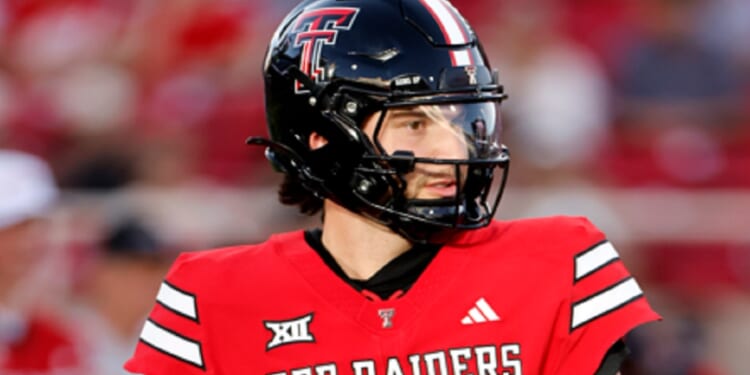 Texas Tech Raiders quarterback Brendan Sorsby passes during the Texas Tech Spring Game at Jones AT&T Stadium on April 17 in Lubbock, Texas.