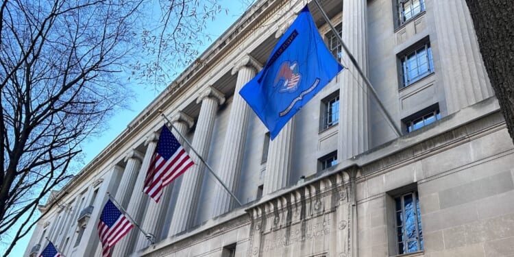 The Department of Justice building in Washington, D.C., also known as the Justice Department.